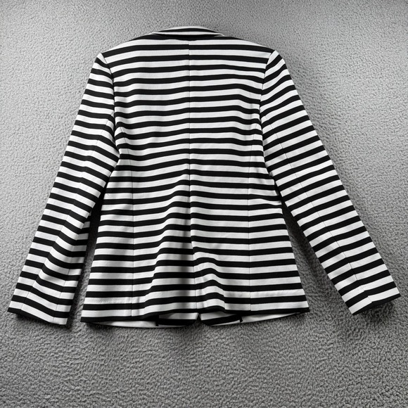 Express Blazer Womens M Ponte Knit Striped Jacket 1 Button Office Career NWT - Picture 8 of 12